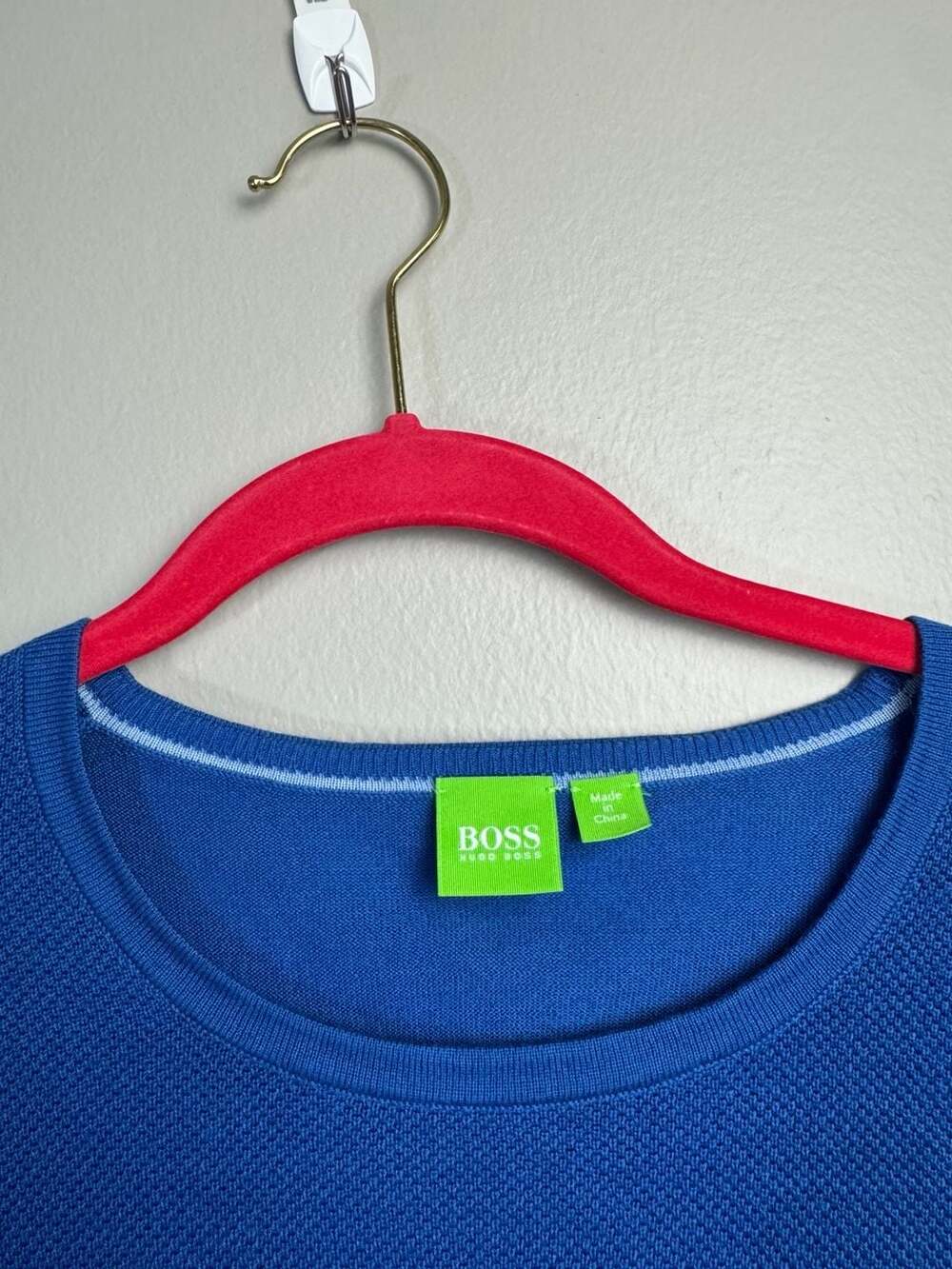 Hugo Boss Men's Blue Striped Crew Neck Long Sleeve Sweater - Picture 2 of 9